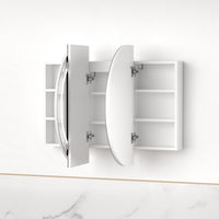 Ronda LED 1200mm Matte White Oval Shaving Cabinet | Indulge Bathroom