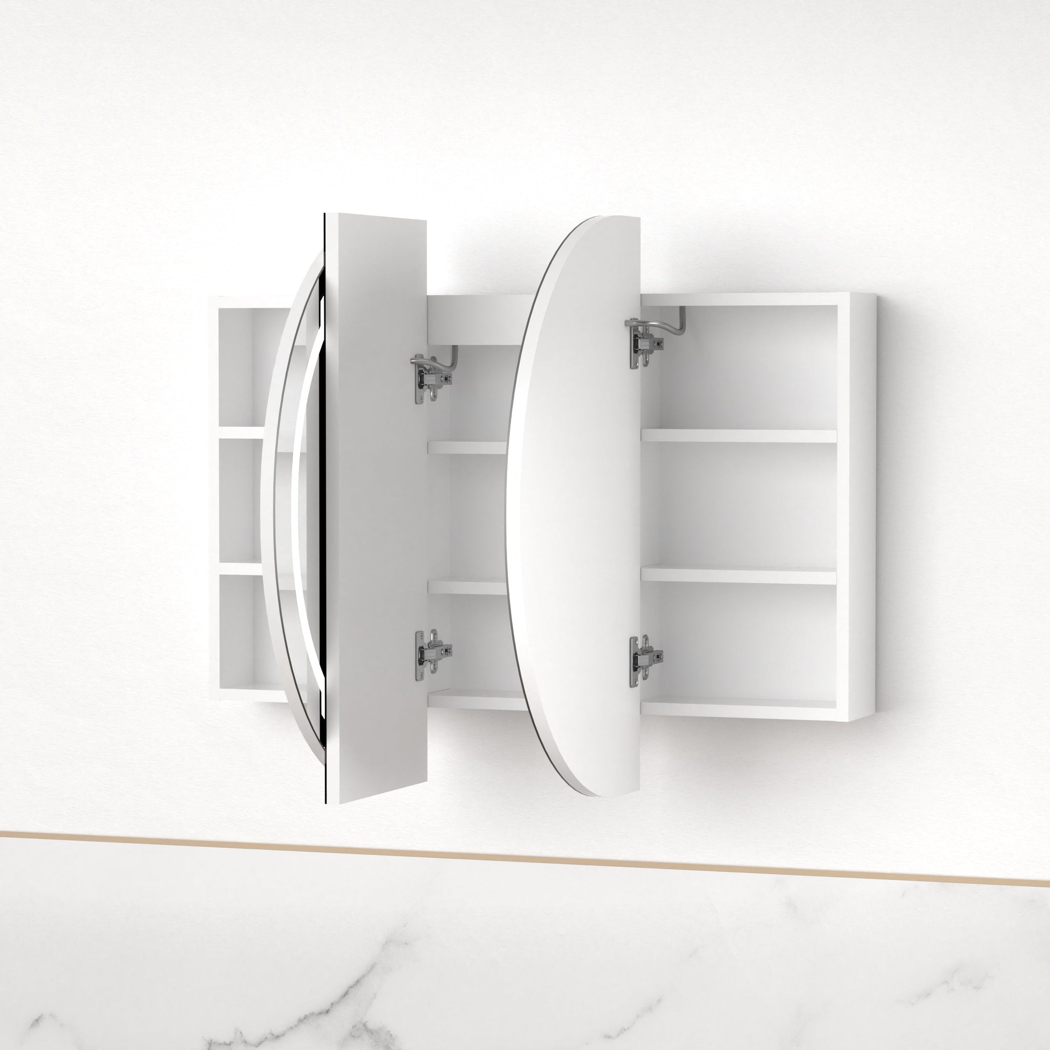 Ronda LED 1200mm Matte White Oval Shaving Cabinet | Indulge Bathroom