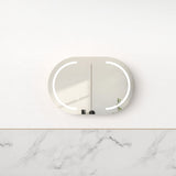Ronda LED 900mm Matte White Oval Shaving Cabinet | Indulge Bathroom