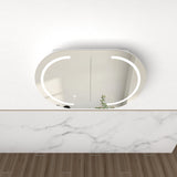 Ronda LED 900mm Matte White Oval Shaving Cabinet | Indulge Bathroom