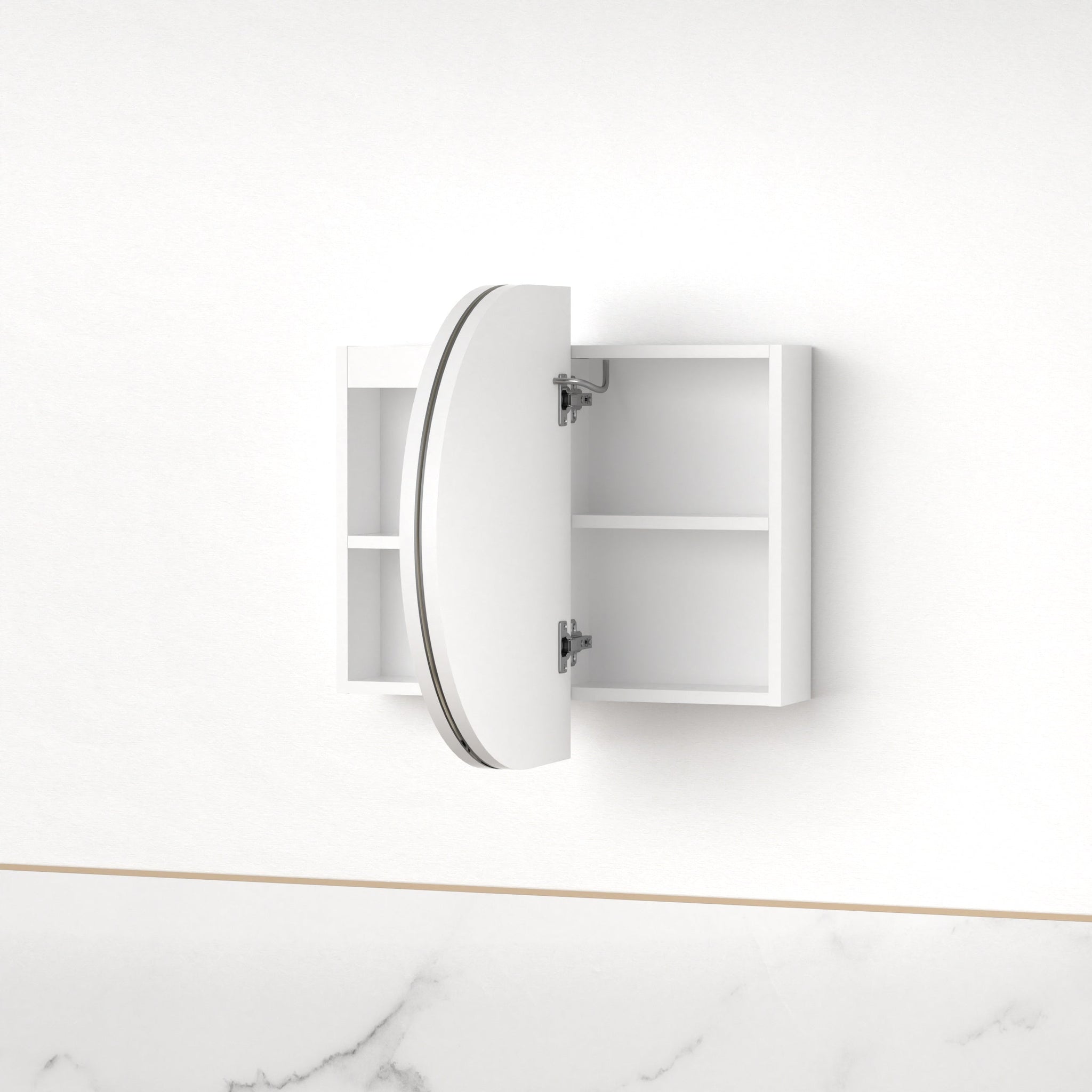 Ronda LED 900mm Matte White Oval Shaving Cabinet | Indulge Bathroom