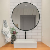 Round 600mm Matte Black Framed Mirror | Indulge Bathroom