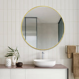 Round 600mm Brushed Gold Framed Mirror | Indulge Bathroom