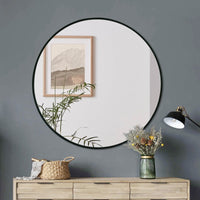 Round 800mm Matte Black Framed Mirror | Indulge Bathroom