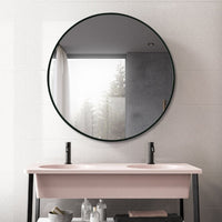 Round 600mm Matte Black Framed Mirror | Indulge Bathroom