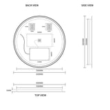 Round Touchless 600mm LED Mirror - Three Light Temperatures | Indulge Bathroom