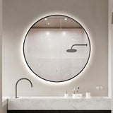 Round Touchless Back-Lit Matte Black 800mm LED Mirror - Three Light Temperatures | Indulge Bathroom