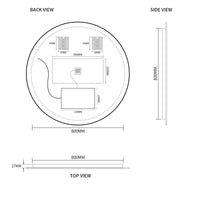 Round Touchless 800mm LED Mirror - Three Light Temperatures | Indulge Bathroom