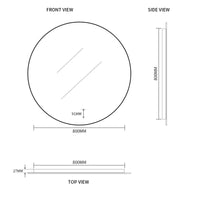 Round Touchless 800mm LED Mirror - Three Light Temperatures | Indulge Bathroom