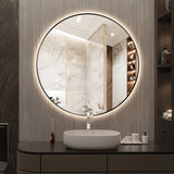 Round Touchless Back-Lit Matte Black 800mm LED Mirror - Three Light Temperatures | Indulge Bathroom