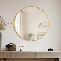 Round 600mm Brushed Gold Framed Mirror | Indulge Bathroom