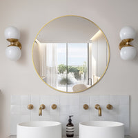 Round 800mm Brushed Gold Framed Mirror | Indulge Bathroom
