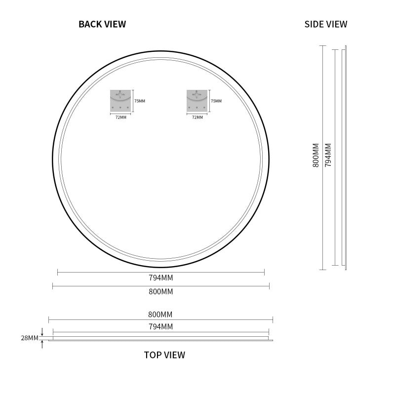 Round 800mm Brushed Gold Framed Mirror | Indulge Bathroom