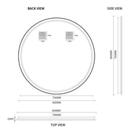 Round 800mm Matte Black Framed Mirror | Indulge Bathroom