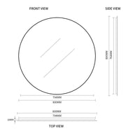 Round 800mm Brushed Gold Framed Mirror | Indulge Bathroom