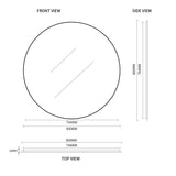 Round 800mm Matte Black Framed Mirror | Indulge Bathroom