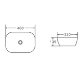 460mm Rectangle Gloss White Above Counter Basin | Indulge Bathroom