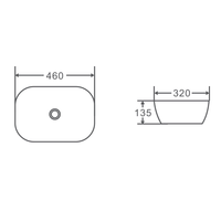 460mm Rectangle Gloss White Above Counter Basin | Indulge Bathroom