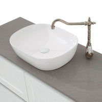 460mm Rectangle Gloss White Above Counter Basin | Indulge Bathroom