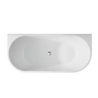 Ronda Fluted Gloss 1500mm V Groove Back to Wall Round Freestanding Bath | Indulge Bathroom