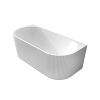 Ronda Fluted Gloss 1500mm V Groove Back to Wall Round Freestanding Bath | Indulge Bathroom