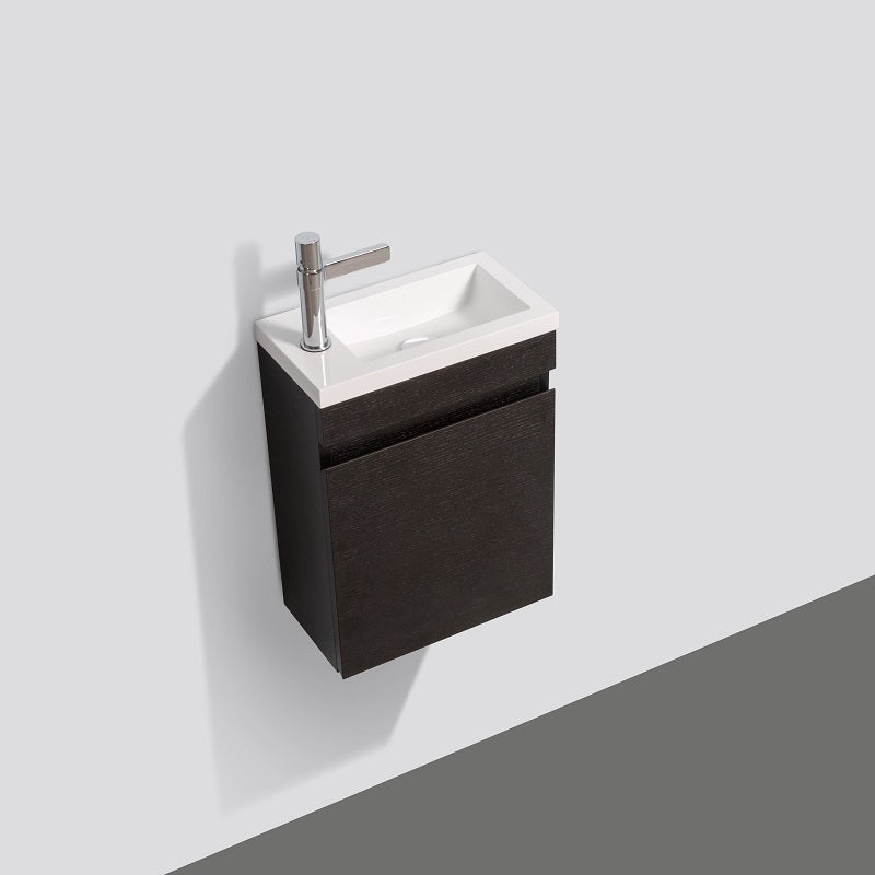 Piccolo 400 Matte Black Wall Hung Vanity | Indulge Bathroom