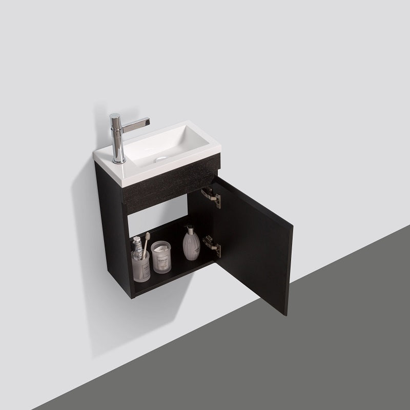 Piccolo 400 Matte Black Wall Hung Vanity | Indulge Bathroom