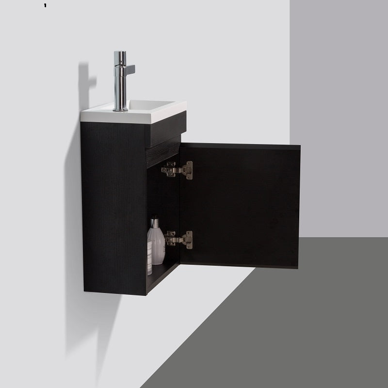 Piccolo 400 Matte Black Wall Hung Vanity | Indulge Bathroom