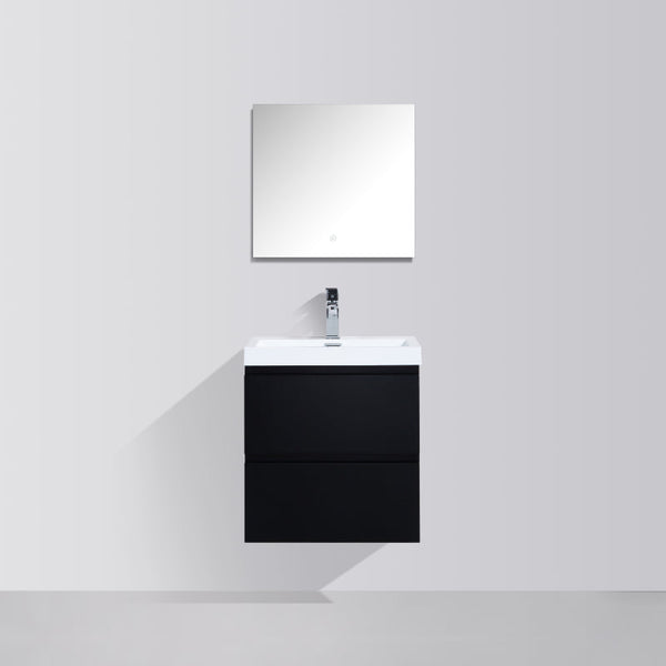 Sella 500mm Ensuite Matte Black Wall Hung Vanity | Indulge Bathroom