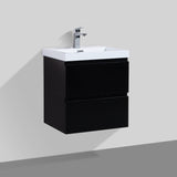 Sella 500mm Ensuite Matte Black Wall Hung Vanity | Indulge Bathroom