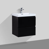 Sella 500mm Ensuite Matte Black Wall Hung Vanity | Indulge Bathroom
