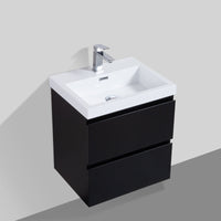 Sella 500mm Ensuite Matte Black Wall Hung Vanity | Indulge Bathroom