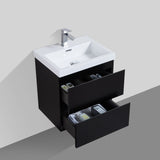 Sella 500mm Ensuite Matte Black Wall Hung Vanity | Indulge Bathroom