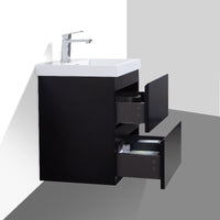 Sella 500mm Ensuite Matte Black Wall Hung Vanity | Indulge Bathroom