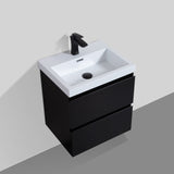 Sella 500mm Ensuite Matte Black Wall Hung Vanity | Indulge Bathroom