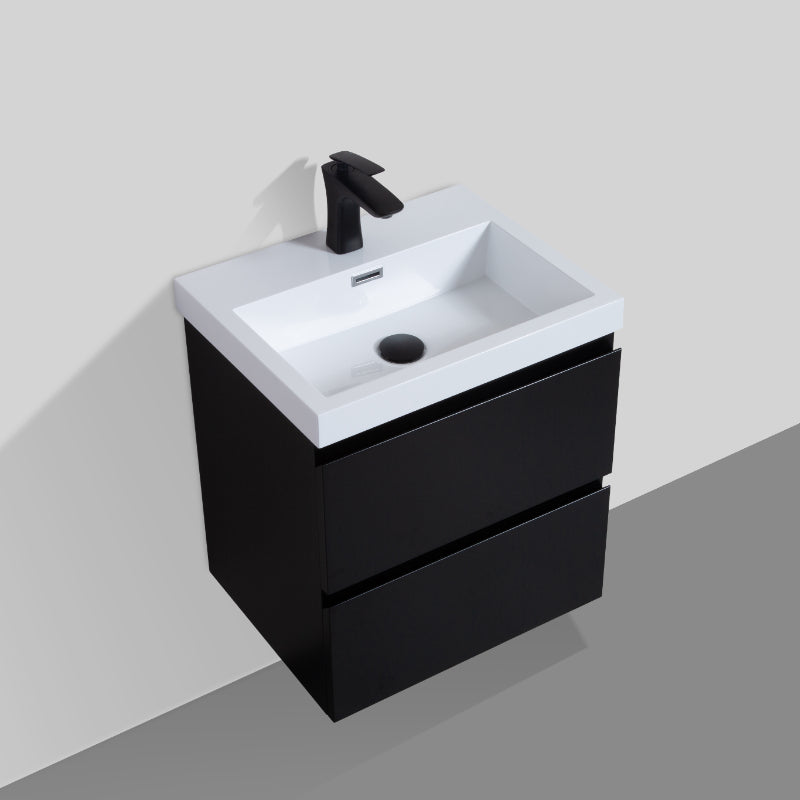 Sella 500mm Ensuite Matte Black Wall Hung Vanity | Indulge Bathroom