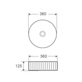 365mm Fluted Round Gloss White Above Counter Basin | Indulge Bathroom