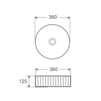 365mm Fluted Round Matte White Above Counter Basin | Indulge Bathroom
