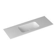 1200mm Square Matte White Solid Surface Stone Integrated Top with Overflow | Indulge Bathroom