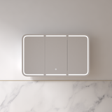 Tetra LED 1200 x 750mm Matte White Soft Square Shaving Cabinet | Indulge Bathroom