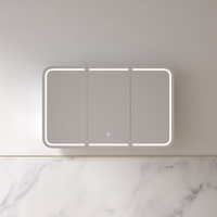 Tetra LED 1200 x 750mm Matte White Soft Square Shaving Cabinet | Indulge Bathroom