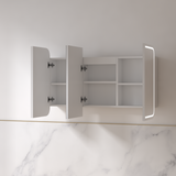 Tetra LED 1200 x 750mm Matte White Soft Square Shaving Cabinet | Indulge Bathroom