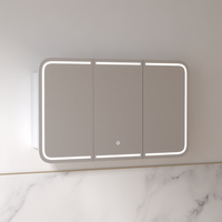 Tetra LED 1200 x 750mm Matte White Soft Square Shaving Cabinet | Indulge Bathroom