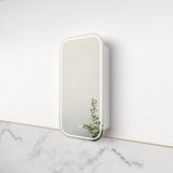 Tetra LED Matte White Soft Square Shaving Cabinet | Indulge Bathroom