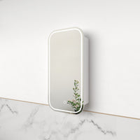Tetra LED Matte White Soft Square Shaving Cabinet | Indulge Bathroom