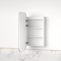 Tetra LED Matte White Soft Square Shaving Cabinet | Indulge Bathroom