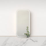 Tetra LED Matte White Soft Square Shaving Cabinet | Indulge Bathroom