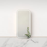 Tetra LED Matte White Soft Square Shaving Cabinet | Indulge Bathroom