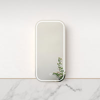 Tetra LED Matte White Soft Square Shaving Cabinet | Indulge Bathroom