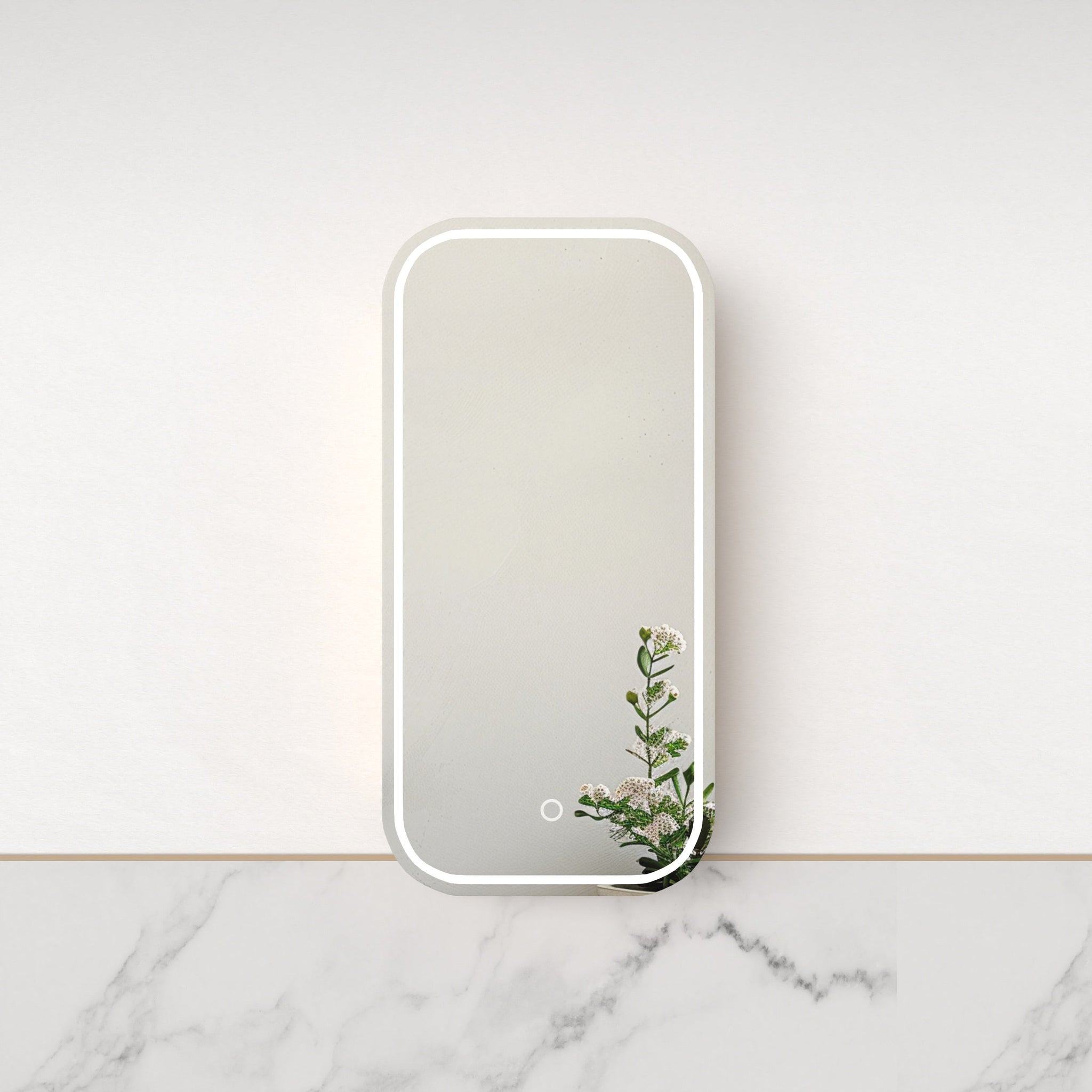 Tetra LED Matte White Soft Square Shaving Cabinet | Indulge Bathroom